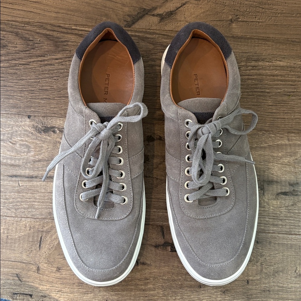 Men’s Peter Millar Crown Crafted Vantage Suede Sneaker Gray Size 9 - Picture 3 of 8